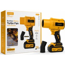 Auhma Ahv-18 Brushless Wireless Turbo Fan 21V Li-Ion Kablosuz Hava Üfleyici | Kömürsüz Motor | Usb-C Şarj | 32.000 Rpm | Araç Kurutma & Toz Temizleme