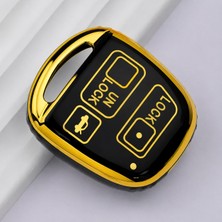 Keyron Land Cruiser Yarıs Camry Rav4 Corolla Prado Tarago Avensis Anahtar Kılıfı Siyah Gold