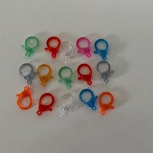 Nildamigurumi Amigurumi Papağan Anahtarlık Kilidi Şeffaf Plastik Karışık Renkli 15 Adet