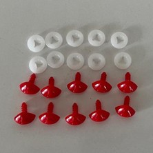 Nildamigurumi Amigurumi Vidalı Burun 15MM Kırmızı 10 Adet