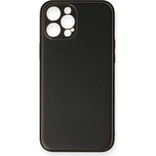 Ata Store Iphone 12 Pro Kılıf Coco Deri Silikon Kapak - Siyah