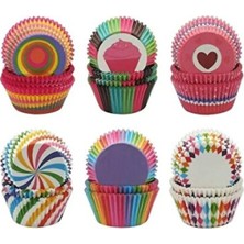 Empressco Renkli 100'LÜ Muffin Kağıdı, Kek Kalıbı, Desenli, Pratik ve Şık Kullanım
