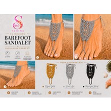 Yshine Royal Silver El Örgüsü Barefoot Sandalet Halhal Bohem Plaj Ayak Aksesuarı Ayarlanabilir Bağcıklı