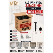 BRATİ HAND TOOLS Alçıpan Vida 3.5X25 mm Sivri Uç 1000 Adet Akdeniz