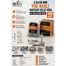 BRATİ HAND TOOLS 3,9X16 Rysb Pul Başlı Matkap Uçlu Vida 100'LÜ