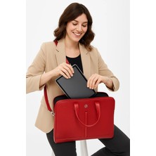 Meschain Meschaın Macbook Air/pro 13" ve 14" Inç Laptop Evrak Çantası Kırmızı