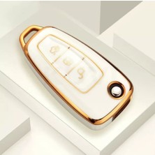 keyron ford focus fiesta tourneo courier kuga c-max transit ecosport mondeo  model  anahtar kılıfı beyaz gold