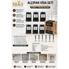 BRATİ HAND TOOLS Alçıpan Vida Seti – 3,5 mm Çap / 25-35-45 mm Boy – 6 Çeşit – Toplam 300 Adet