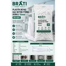 BRATİ HAND TOOLS Beyaz Gaz Beton Ytong Dübeli 10 mm 100 Adet Yutong