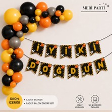 Meri Parti Inşaat Temalı Iyi Ki Doğdun Balon Zinciri Seti 50 Parça Banner Doğum Günü Parti Süsü Balon Set