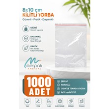 Merpak Ambalaj Kilitli Torba Şeffaf Kilitli Poşet Naylon Torba 8x10 cm 1000'LI
