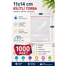 Merpak Ambalaj Kilitli Torba Şeffaf Kilitli Poşet Naylon Torba 11x14 cm 1000'LI