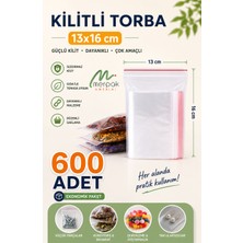 Merpak Ambalaj Kilitli Torba Şeffaf Kilitli Poşet Naylon Torba 13X16 cm 600'LÜ