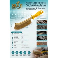 BRATİ HAND TOOLS Plastik Saplı Tel Fırça Pas Temizleme Fırçası Izgara Temizleme Fırçası Tost Makinesi Temizleme Fırçası Yağ Kir Pas Kazıma Çelik Tel Fırça 24 cm