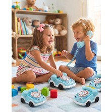 Mavi Su Dünyası Çevirmeli Mavi Oyuncak Telefon Araba Sürtmeli 18X16 cm