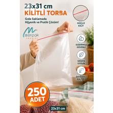 Merpak Ambalaj Kilitli Torba Şeffaf Kilitli Poşet Naylon Torba 23X31 cm 250'LI