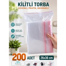 Merpak Ambalaj Kilitli Torba Şeffaf Kilitli Buzdolabı Poşeti 26X36 cm 200'LÜ