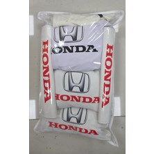 Şimika Beyaz Honda Süper Set Dörtlü Servis Kılıfı + Ikili Yastık ve Kemer Kılıfı +Vites Poları