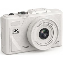 Vivopack 5k Dijital Vlog Kamerası 75MP Fotoğraf Makinesi Auto Focus Otomatik Odaklama Anti-Shake Sarsıntı Önleyici Canlı Yayın Web Kamerası + Hafıza Kartı Hediye