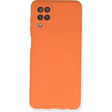 A-Luxe Newface Samsung Galaxy A12 Kılıf Nano Içi Kadife Silikon - Turuncu