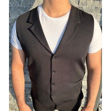 Sabri Zengin Erkek Slim Fit Mono Yaka Yelek