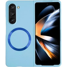 Renas Store Samsung Galaxy Z Fold 5 Kılıf Mata Fold Kapak - Sierra Blue