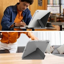 iPad 11.nesil A16 11INÇ/10.NESIL 10.9inç ile Uyumlu Kalem Koyma Bölmeli Ultra Koruma Antişok Yatay Dikey Şekillerde Stand Seçeneği Uyku Modlu New Attractive Smart Cover Kılıf Pembe