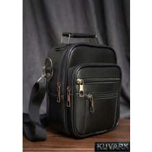 Kuvark Rovega • Erkek El ve Omuz Çantası • Çok Cepli • Dikey Tasarım • Askılı Çanta • 19X16X9CM Orta Boy