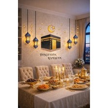 Sticker Hoş Geldin Ramazan Dekorlu Ahşap Kapı Süsü, Ramazan Süsleri, Ramazan Tavan Süsü Ramazan Dekorasyon Renkli 2026