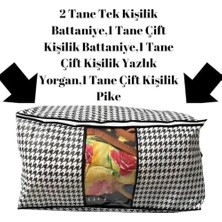 Aee® 5 Adet Mega Boy Pencereli Hurç Seti 64X46X34 Büyük Boy Yorgan Hurcu Battaniye Yastık Baza Altı Dolap Üstü Çeyiz Bohçası Düzenleyeci Organizer