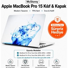 MacBook Pro 15 Renkli Desenli Kılıf A1707 A1990 Uyumlu Baskılı Sert Kılıf Ince Hafif Koruyucu Kapak Mavi