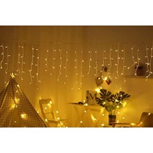 8 Fonksiyonlu Dekoratif Saçak LED Sarkıt Perde LED Eklenebilir LED Süsleme LED Peri LED Işık Ledli Işık Yılbaşı LED Yılbaşı Işık Yılbaşı Süsü (4 Metre)