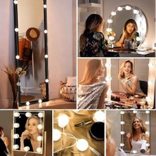 Vera Concept Store Akynite Ayna Işıkları 10 Hollywood Tarzı Ampul, Mükemmel Gizli Tel, 3 Renk ve 10 Yoğunluk Ayarlanabilir, Ampul Makyaj Aynası Çıkartma, Makyaj Aynası Için LED Işıklar