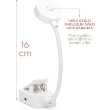 Şarjlı Ayarlı Klipsli Mini Kitap Okuma Lambası Mandallı Işık Masa Lambası Kitap Okuma Işığı AV3310