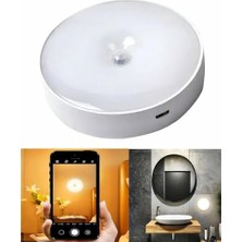 Forlife USB Şarjlı Hareket Sensörlü Otomatik 8 LED Aydınlatma Işık Mıknatıslı Koridor, Banyo, Dolap, Merdiven, Gece Lambası, Mutfak, Balkon Dekorasyonu, Amber Renk 4000K Günışığı Delme Gerektirmez (1)