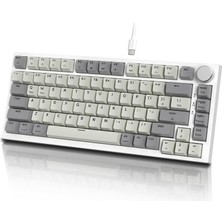 Attack Shark K85 Mekanik Klavye – 75% Kompakt Tasarım, Manyetik Anahtarlar, Ayarlanabilir Tepki Süresi, Rgb Işık, Döner Kontrol Tuşu, Dks/mt/tgl Destekli, Pc/mac Uyumlu - Grey
