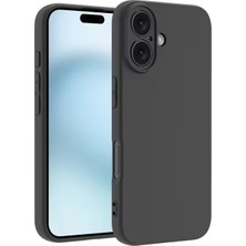 & Aksesuar iPhone 16 ile Uyumlu Içi Kadife Kamera Korumalı Lansman Silikon Kılıf Ince Yapılı Tam Koruma Sağlayan Kamera Korumalı Kılıf (Siyah)