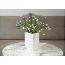 Vazo Dahil,vazo Dahil,vazoda Çiçek,beyaz Yapay Çiçek,vazo Dekoratif Kare Çizgili 8X6X16CM