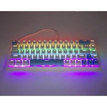 Spelt Skylion 68 Tuşlu Aydınlatmalı Drinkey Blue Mavi Switch Mekanik Kompakt Klavye Beyaz