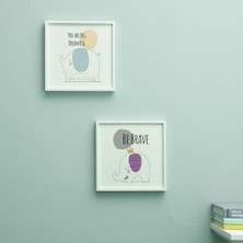 Minimal Fil Tasarımlı Bebek Odası Çerçeve – 20X20 cm | Modern, Sevimli Duvar Dekoru