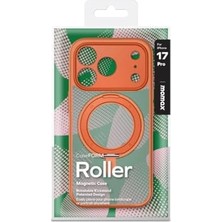 Iphone 17 Pro Roller Serisi 360° Dönebilen Halka Standlı Magsafe Kılıf (Solar Orange)