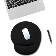 Black Deer Siyah Bilek Destekli Mouse Pad,ergonomik Kaymaz Taban,oyun ve Ofis Için Fare Altlığı,suya Dayanıklı (Siyah)
