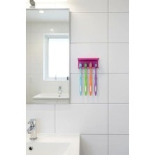 Usin Yapışkanlı Çok Amaçlı Diş Fırçası Asacağı Askılığı Askılık Diş Fırçalık Banyo Organizer (Beyaz)