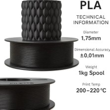 Pla+ Filament 1.75MM 1 kg - Siyah
