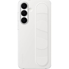 Galaxy S25 Fe Standlı Kordonlu Silikon Kılıf, Beyaz