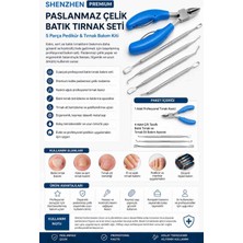 Shenzhen Premıum Paslanmaz Çelik Batık Tırnak Seti ve Profesyonel Kesici – 5 Parça Pedikür & Tırnak Bakım Kiti