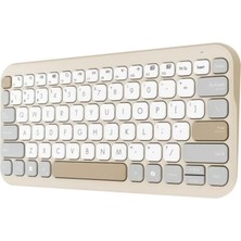 Asus Marshmallow Mini Bluetooth Klavye, Çoklu Cihaz Uyumlu, Sessiz Tuşlar, Q-Türkçe, Bej