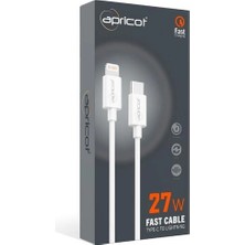 Apricot Aprıcot APC-PD27L Type-C To Lıghtnıng  27W 1mt Hızlı Şarj Data Kablosu Beyaz