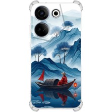 Printify Tecno CAMON20056A ile Uyumlu Simya Serisi Sonsuz Akış Tasarımlı Uv Baskılı Köşe Korumalı Antişok Kılıf