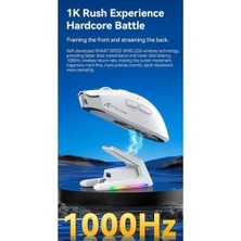 Attack Shark X1 Kablosuz Gaming Mouse – Dokunmatik Rgb Şarj Standlı, 53G Süper Hafif Fare, Pixart PAW3395PRO Sensör, 40000 Dpı, Bt/2.4g/kablolu Üçlü Mod, Windows/xbox/ps/mac Uyumlu – Beyaz